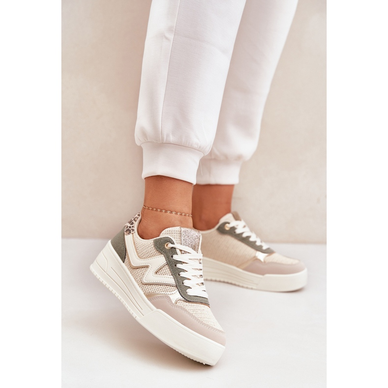 Sapatos esportivos femininos na plataforma Leopard Leopard verde 2