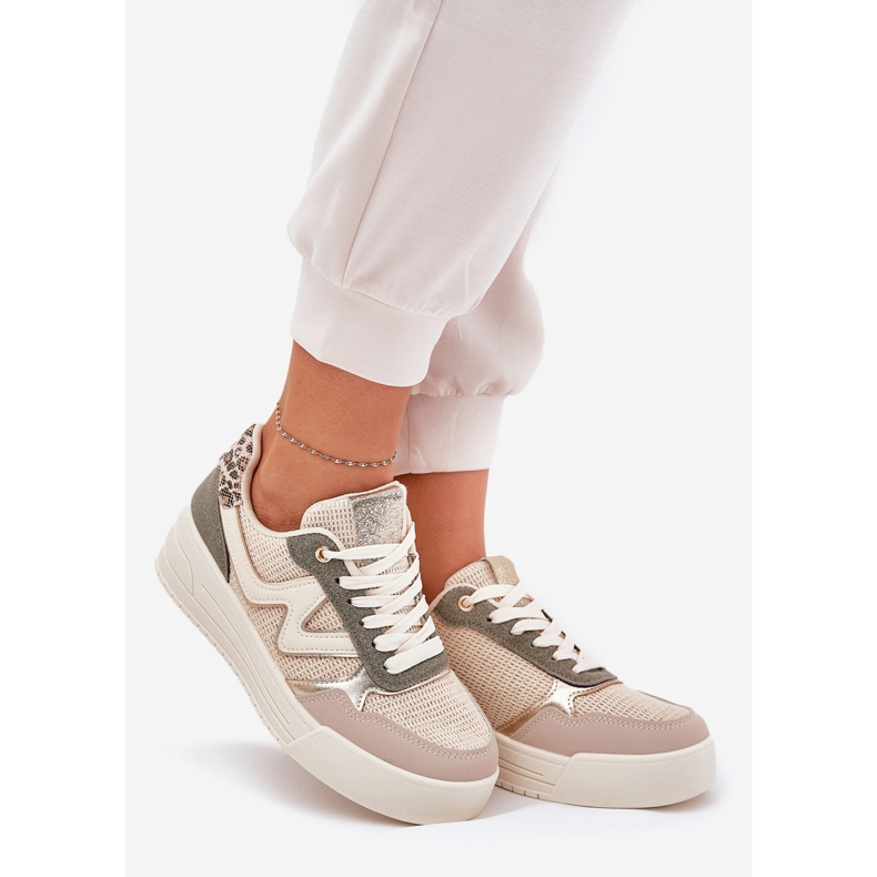 Sapatos esportivos femininos na plataforma Leopard Leopard verde 1