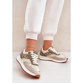 Sapatos esportivos femininos com estampa de leopardo na plataforma verde 2