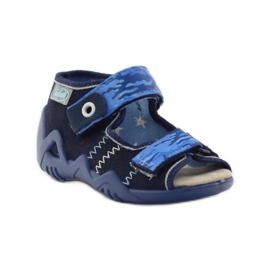 Sandálias Befado 250p encaixe em pele azul marinho azul 1