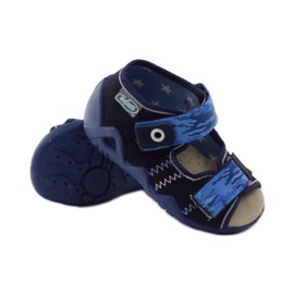 Sandálias Befado 250p encaixe em pele azul marinho azul 3