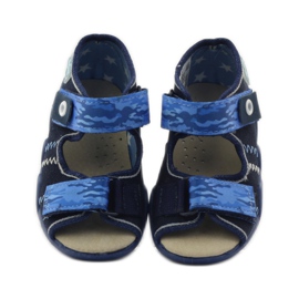 Sandálias Befado 250p encaixe em pele azul marinho azul 4