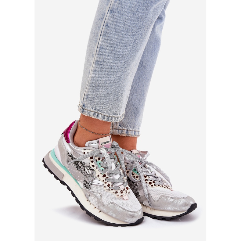 Tênis sapatos esportivos femininos d.franklin dfsh378006 prata 1