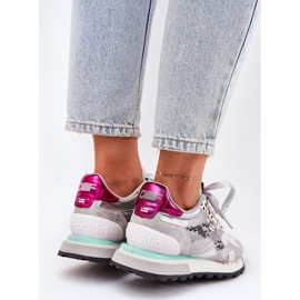 Tênis sapatos esportivos femininos d.franklin dfsh378006 prata 2