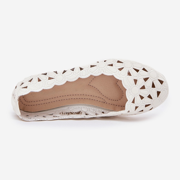 Ballerinas infantis do OpenWork com brilho branco 1