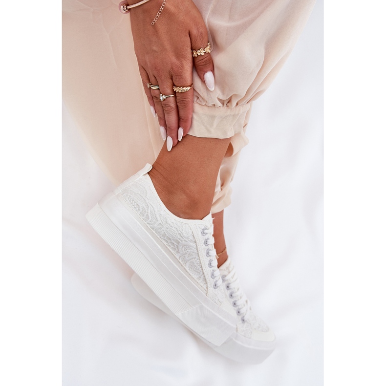 Big Star RR274747 tênis de renda feminina branco 2