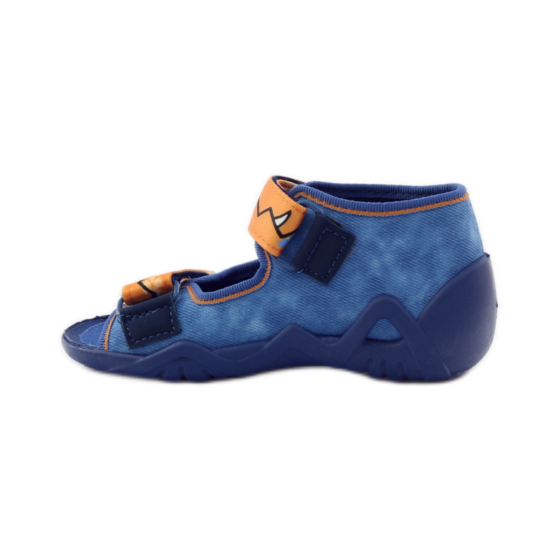 Chinelos Befado Azul Velcro 250p065 laranja 2