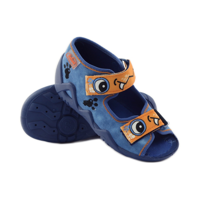 Chinelos Befado Azul Velcro 250p065 laranja 3