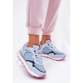 Camurça feminina Sapatos de esportes leves Big Star RR274236 Hi-Polish Blue azul 2