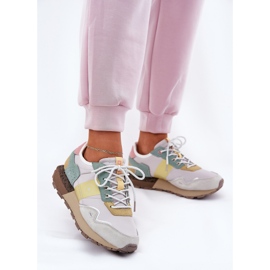 Camurça feminina tênis Big Star RR274244 Hi-polish cinza-amarelo-amarelo 2