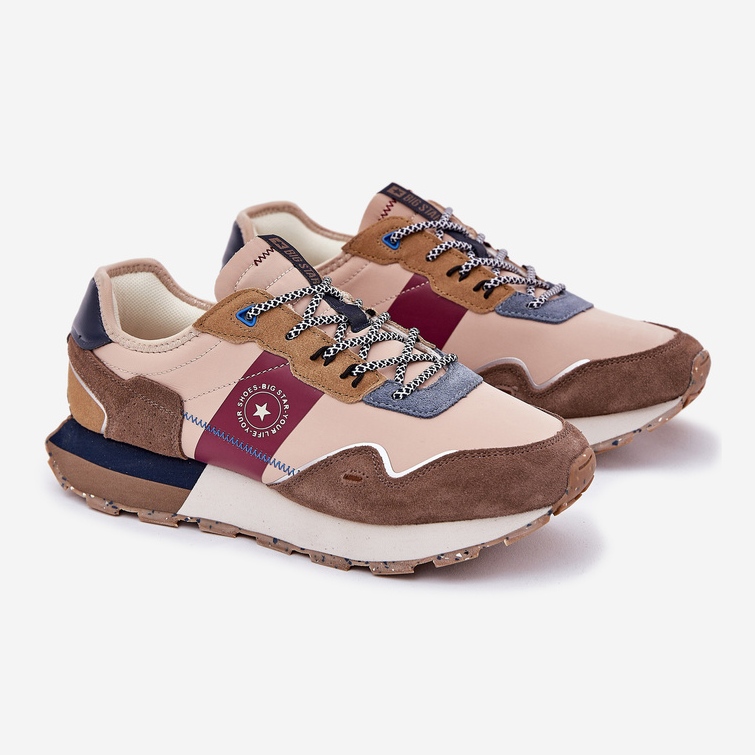 Big Star Tênis de camurça masculina na grande estrela rr174475 Hi-polish bege System 1