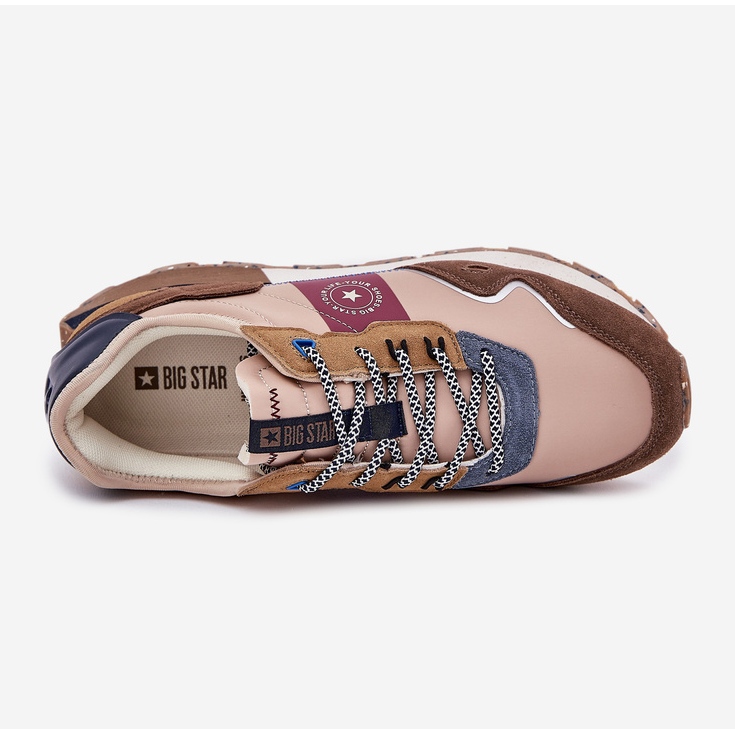 Big Star Tênis de camurça masculina na grande estrela rr174475 Hi-polish bege System 2