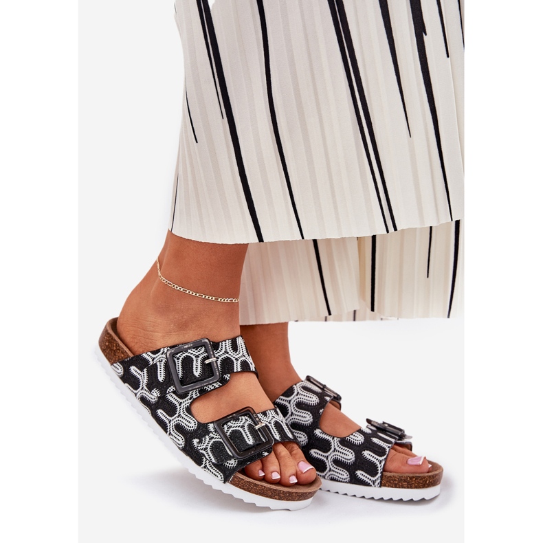 S.Barski Flips femininos com fivelas e brilho S. Barski RB51-006 Black preto 1 S.Barski Flips femininos com fivelas e brilho S. Barski RB51-006 Black preto 1