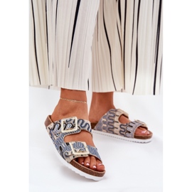 S.Barski Flip de mulheres com fivelas e brilho S. Barski RB51-006 Beige bege 2