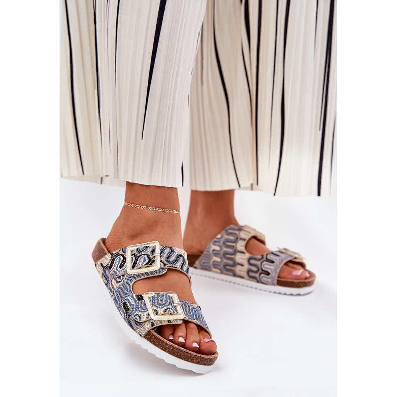 S.Barski Flip de mulheres com fivelas e brilho S. Barski RB51-006 Beige bege 2