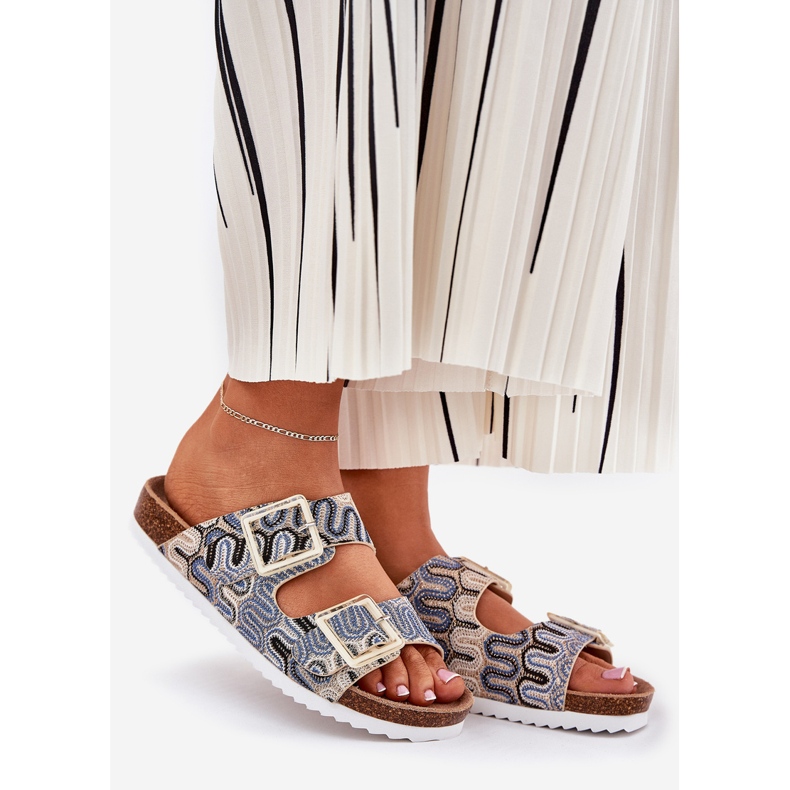 S.Barski Flip de mulheres com fivelas e brilho S. Barski RB51-006 Beige bege 1