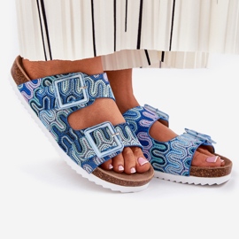 S.Barski Flip de mulheres com fivelas e brilho S. Barski RB51-006 Blue azul 1