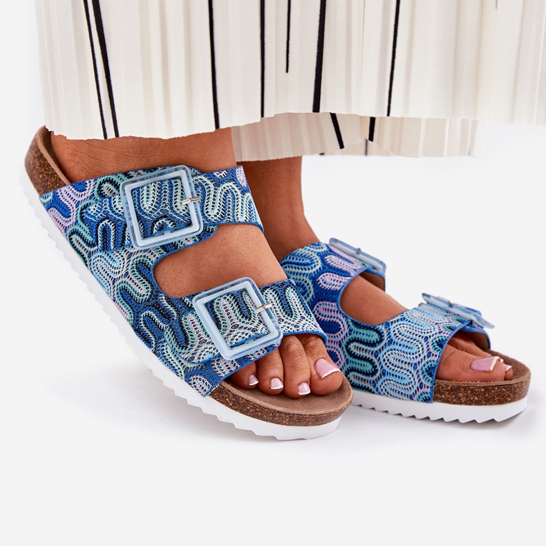 S.Barski Flip de mulheres com fivelas e brilho S. Barski RB51-006 Blue azul 1