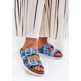 S.Barski Flip de mulheres com fivelas e brilho S. Barski RB51-006 Blue azul 2