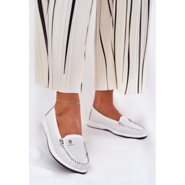 S.Barski Mocas de couro feminino S. Barski LR51-673 Branco 2