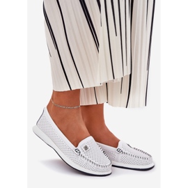 S.Barski Mocas de couro feminino S. Barski LR51-673 Branco 1