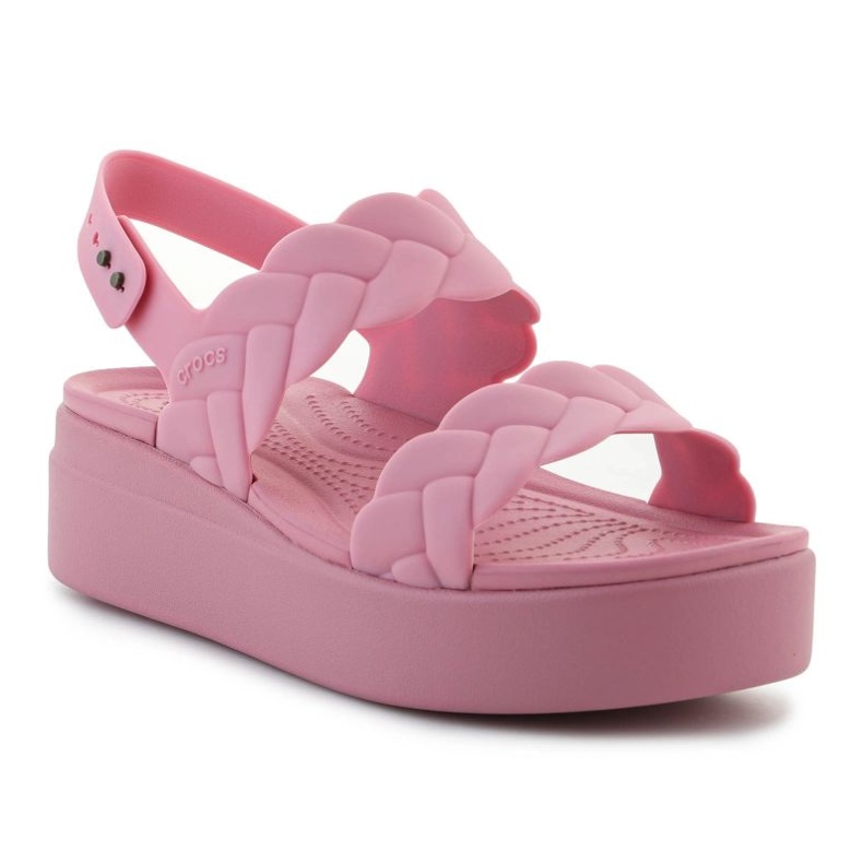 Crocs Brooklyn Woven Low Wedge 209977-6xx Sandals rosa 1
