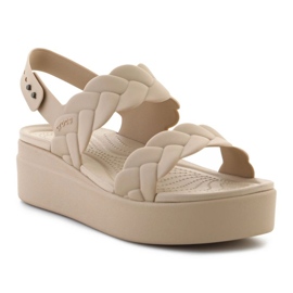 Crocs Sandals Brooklyn Tecida Low Wedge 209977-212 bege 1