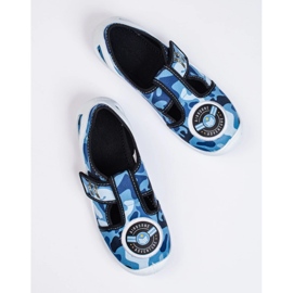 SHELOVET Tênis azul camuflado com velcro 3F 1