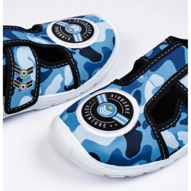 SHELOVET Tênis azul camuflado com velcro 3F 2