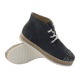 Alpercatas femininas de couro, cinza/prata, Neścior 3