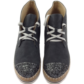 Alpercatas femininas de couro, cinza/prata, Neścior 4