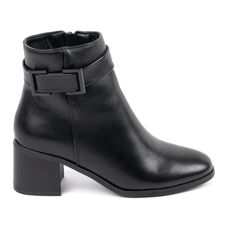 Botas femininas clássicas Shelovet pretas em um poste baixo preto 1