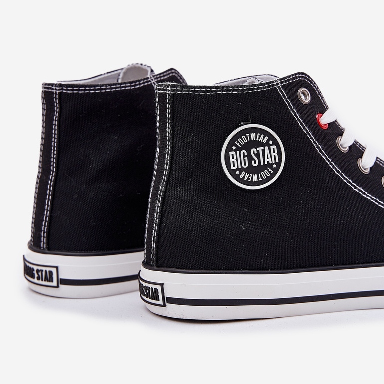 Big Star Tênis de tênis relevantes do material Material NN174304 Sistema Black Hi-Poly Black System preto 2