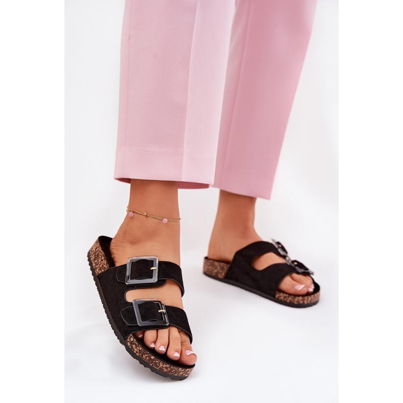 Chinelos femininos com grampos na sola Black Sole preto 2