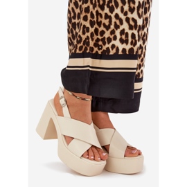 Sandálias femininas no poste e plataforma com azul claro eco de couro claro bege 1