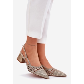 Ballerinas com trança de pente dourado 1