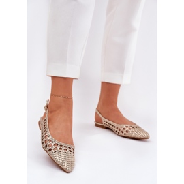 Sandálias com tranças e dedos pontudos de ouro dourado 2 Sandálias com tranças e dedos pontudos de ouro dourado 2