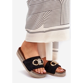 Flips femininos na plataforma com glitter e decoração de ouro preto 1