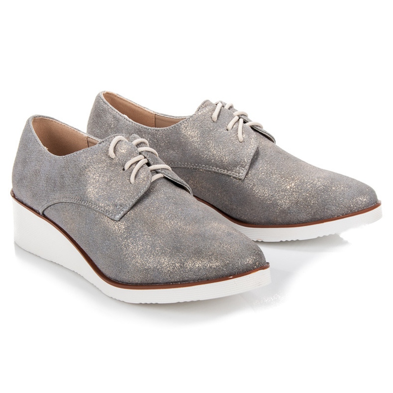 Vinceza saltos de cunha amarrados cinza 1