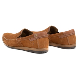 KOMODO Mocassins de couro masculino 876 camelo castanho 6