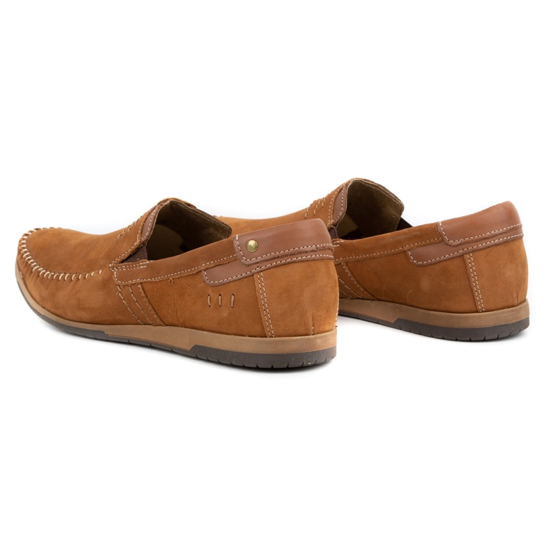 KOMODO Mocassins de couro masculino 876 camelo marrom 6