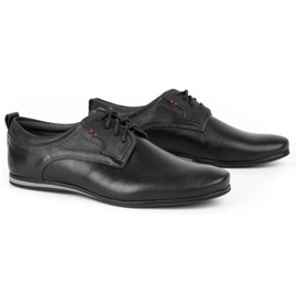 Olivier Sapatos de couro masculino 731 preto 2