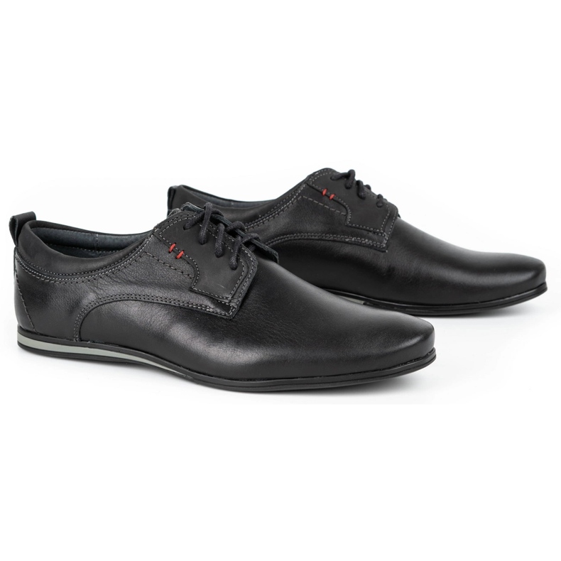 Olivier Sapatos de couro masculino 731 preto 2