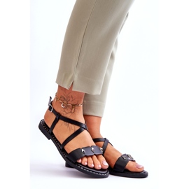 Sandálias femininas com pregos s.barski kv-yxd072-1 preto 5