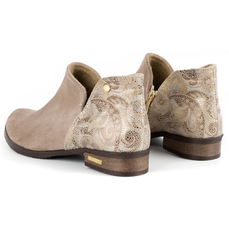 Olivier Botas de couro feminino bege 1