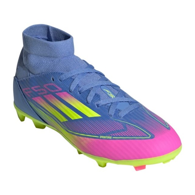 Adidas F50 League FG/MG Mid JP7264 Sapatos de futebol azul 2