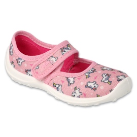 Bailarinas infantis rosa Befado com fundo elástico 661X069 1
