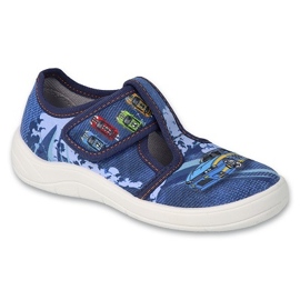 Chinelos infantis Befado com velcro 911X022, azul, aplicação em carro 1 Chinelos infantis Befado com velcro 911X022, azul, aplicação em carro 1