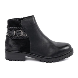 Erynn Trabalhadores baixos com correia decorativa preto 1