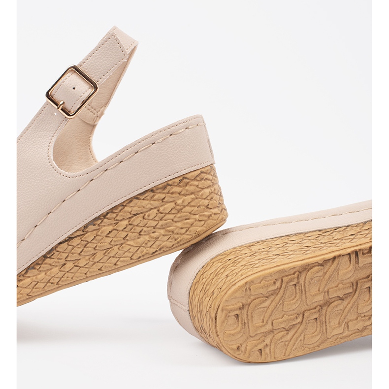 Goodin Sandálias leves -Beige em uma cunha baixa bege 2